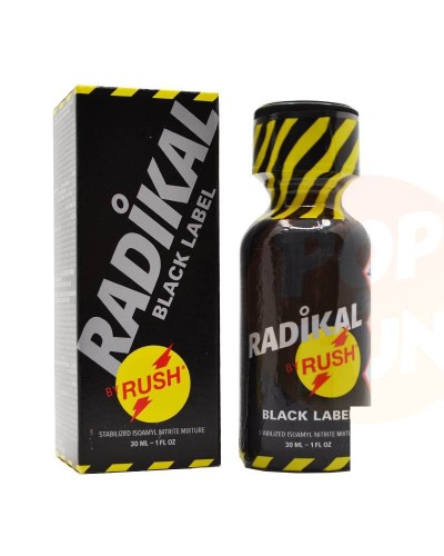 Poppers Radikal by Rush Black Label 30ml Amyl sur Pop and Fun