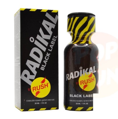 Poppers Radikal by Rush Black Label 30ml Amyl sur Pop and Fun
