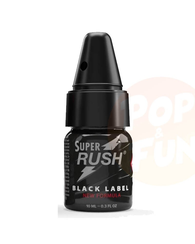 Poppers Super Rush Black Label 10ml + Embout sur Pop and Fun
