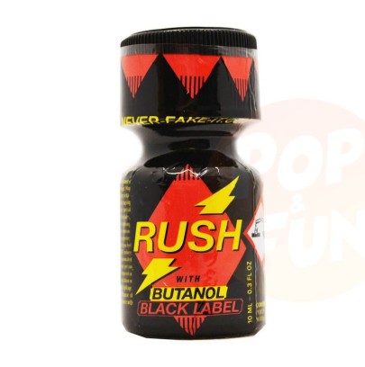 Poppers Rush Butanol Black Label 10ml Pentyl sur Pop and Fun