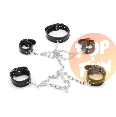 Set de restriction Collier et Menottes Noir