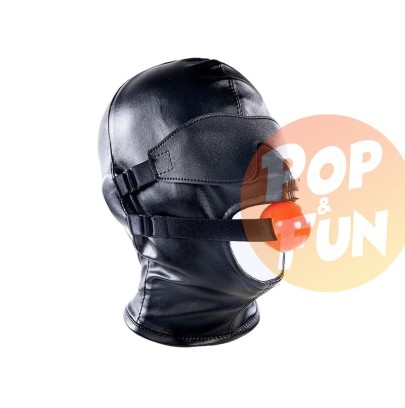 Cagoule SM avec Bâillon et masque Subfull Noire