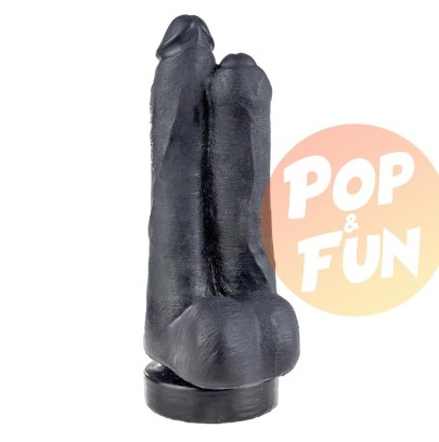 Double gode avec ventouse Kevin et Dylan 16x7.5