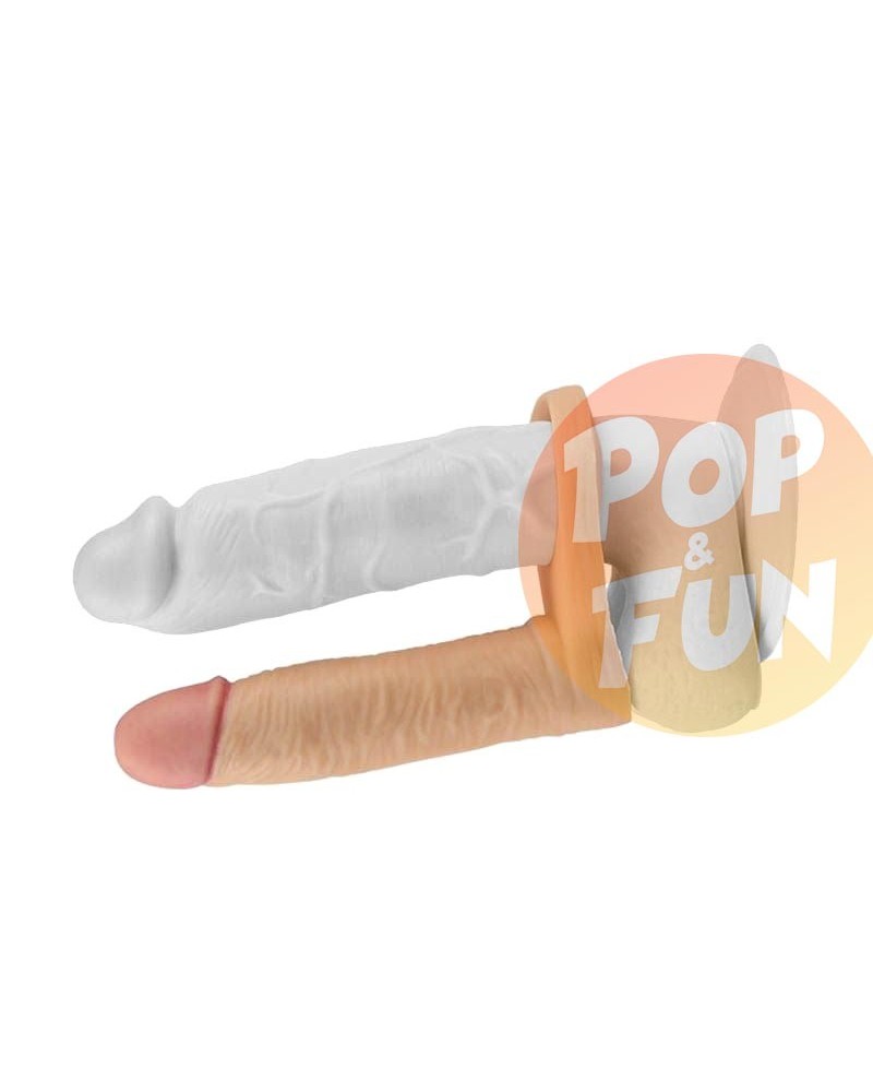 Double gode Cockring - 12.5 x 2.9 cm Flesh