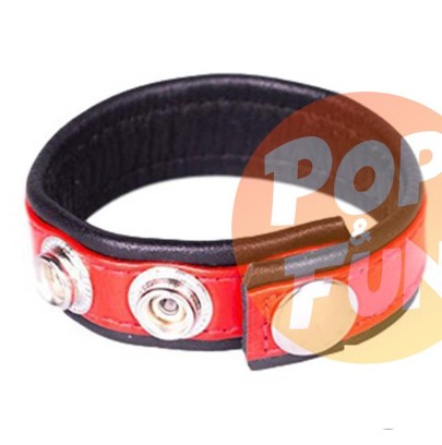 Acheter Anneau pénien Cuir Rouge et noir