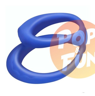 Acheter Double Cockring Silicone Soft Duo 40mm Bleu