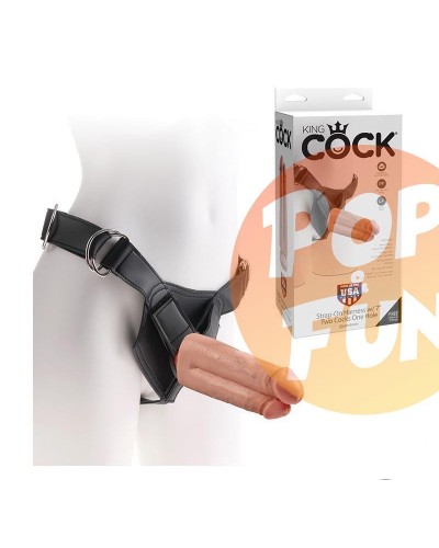 Acheter Gode Ceinture King Cock - 2 Cock 1 Hole - 20 cm