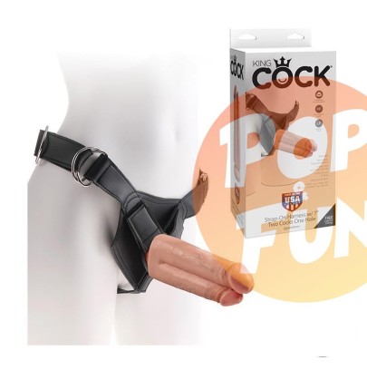Acheter Gode Ceinture King Cock - 2 Cock 1 Hole - 20 cm