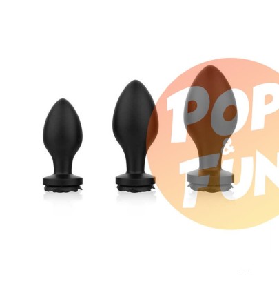 Acheter Lot de 3 plugs bijou Silicone Rosa Noirs
