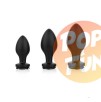Acheter Lot de 3 plugs bijou Silicone Rosa Noirs