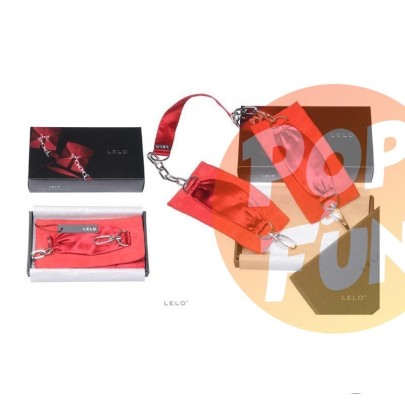 Acheter Menottes en soie et cuir Sutra rouge