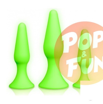 Acheter Set de 3 plugs Anaux en Silicone Phosphorescents