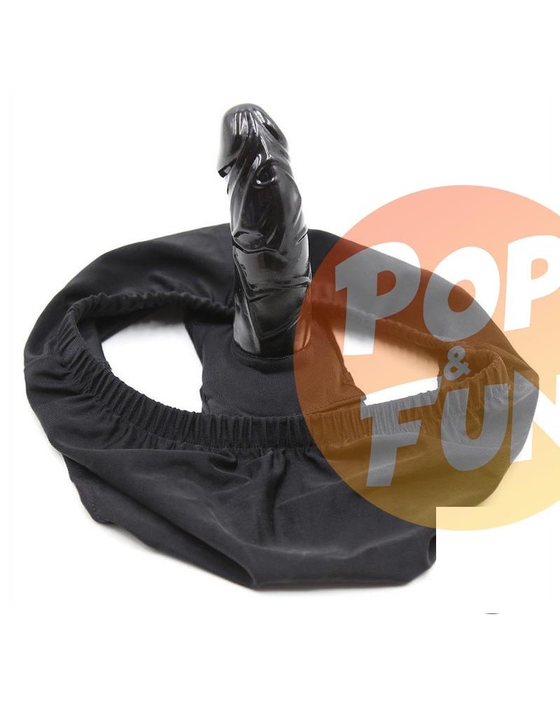 Acheter Slip avec Plug 12 x 3.8cm Penis Panties Noir