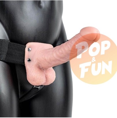 Gode ceinture creux Hollow Strap On RealRock 18 x 4.5cm