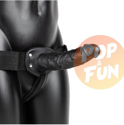Gode ceinture vibrant Hollow Vibe RealRock 20 x 4.5cm Noir