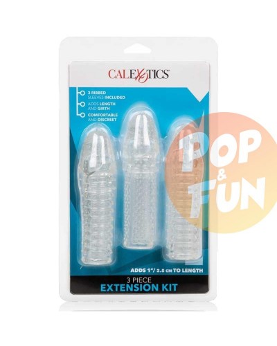 Kit de 3 Gaines de pénis texturées Ribbed Extend 14 x 4cm