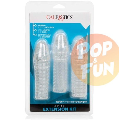 Kit de 3 Gaines de pénis texturées Ribbed Extend 14 x 4cm