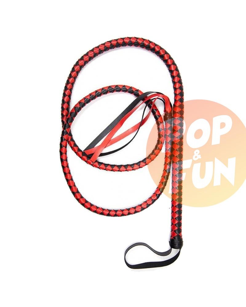 Long fouet Whip Duo 190cm Noir et Rouge