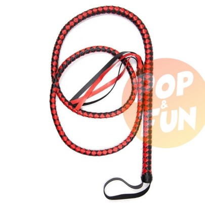 Long fouet Whip Duo 190cm Noir et Rouge