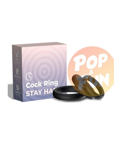 Lot de 3 cockring Silicone Set Ring Noirs