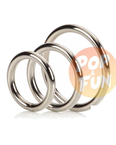 Lot de 3 cockrings métal Silver Ring 32 a 50mm