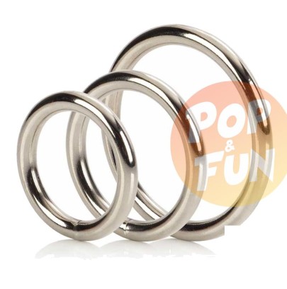 Lot de 3 cockrings métal Silver Ring 32 a 50mm