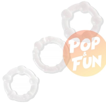 Lot de 3 cockrings Power Plus transparents
