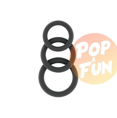 Lot de 3 cockrings Silicone Sono n¬∞25 Gris
