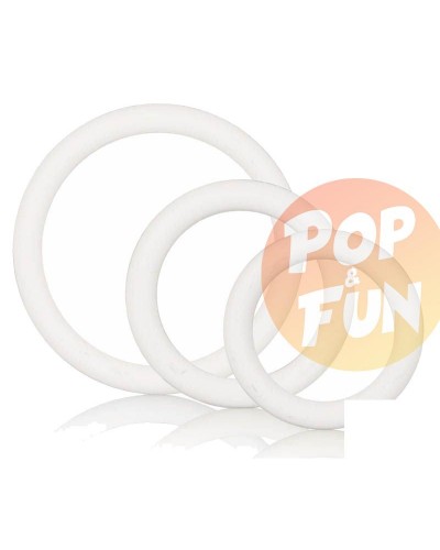 Lot de 3 cockrings souples Blanc