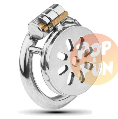 Cage de chasteté en métal Flat 2cm - Taille : M