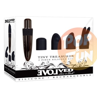 Mini Vibro Tiny Treasures 4 Embouts Silicone