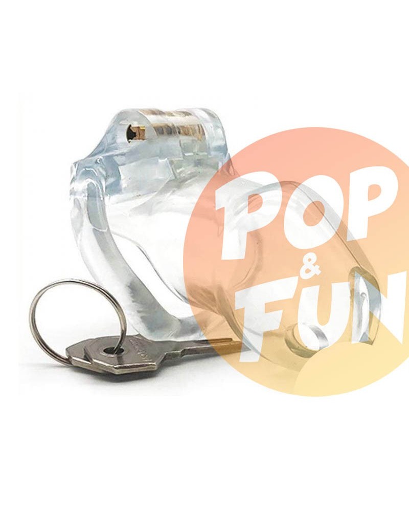 Cage de chasteté Lock Up 9.4 x 3.2cm Transparente sur Pop and Fun - Sextoys et poppers