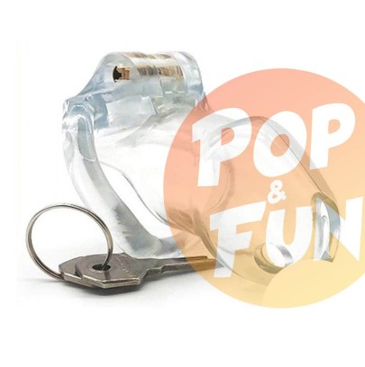 Cage de chasteté Lock Up 9.4 x 3.2cm Transparente sur Pop and Fun - Sextoys et poppers