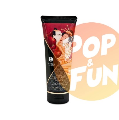 Créme de massage Comestible Vin Pétillant à la FRAISE - 200ml sur Pop and Fun - Sextoys et poppers
