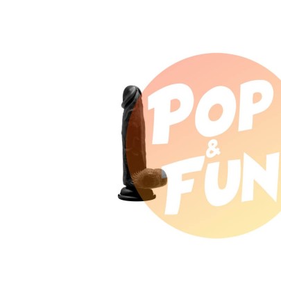 Gode réaliste avec testicules Realrock 20x4cm sur Pop and Fun - Sextoys et poppers