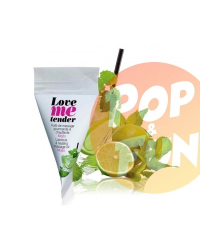 Huile de massage Love Me Tender Mojito 10ml sur Pop and Fun - Sextoys et poppers