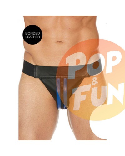 Jockstrap avec fermeture devant Bleu Ouch sur Pop and Fun - Sextoys et poppers