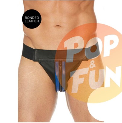 Jockstrap avec fermeture devant Bleu Ouch sur Pop and Fun - Sextoys et poppers