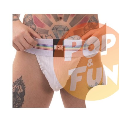 Jockstrap Proud Boy Blanc Barcode sur Pop and Fun - Sextoys et poppers