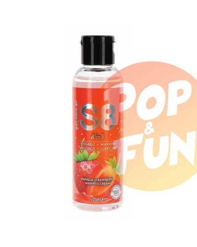 Lubrifiant Comestible Fraise-Vanille 4in1 S8 125mL sur Pop and Fun - Sextoys et poppers