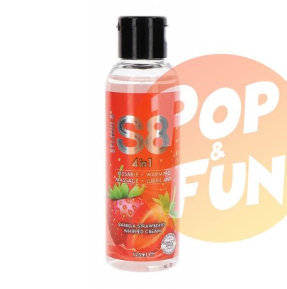 Lubrifiant Comestible Fraise-Vanille 4in1 S8 125mL sur Pop and Fun - Sextoys et poppers