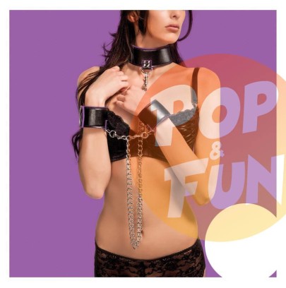Menottes reversibles Noir-Violet Ouch sur Pop and Fun - Sextoys et poppers