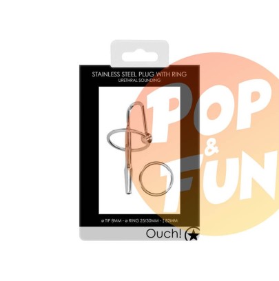 Plug Pénis avec anneau en métal - 8 mm Ouch sur Pop and Fun - Sextoys et poppers