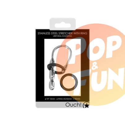 Plug Penis en métal avec bague en silicone 1x9cm Ouch sur Pop and Fun - Sextoys et poppers