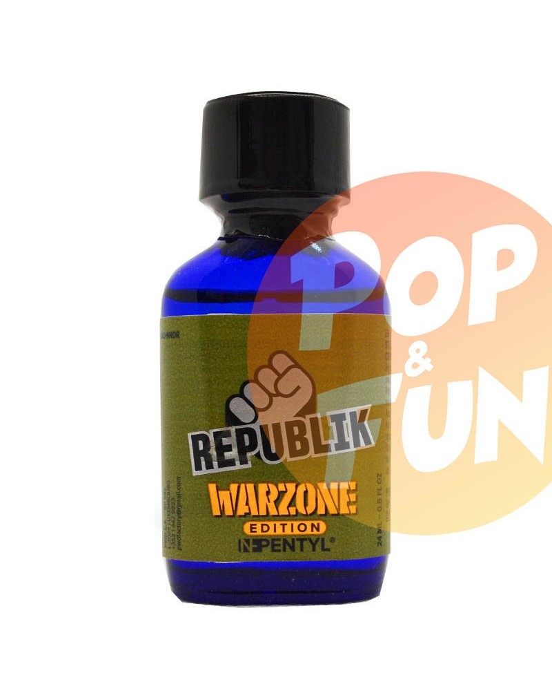 Poppers Republik Warzone Edition Pentyl 24ml sur Pop and Fun - Sextoys et poppers