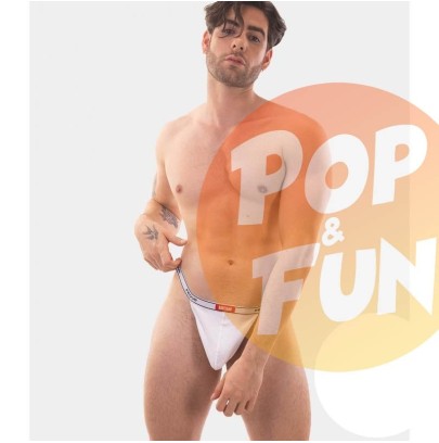 Rib Thong Proud Boy Blanc Barcode sur Pop and Fun - Sextoys et poppers