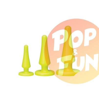 Set de dilatation anale Silicone - Yellow sur Pop and Fun - Sextoys et poppers