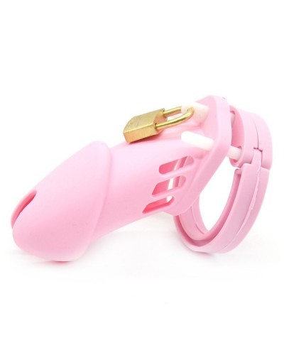 Cage de chasteté Silicone Bran 9  x 3cm Rose disponible sur Pop and Fun