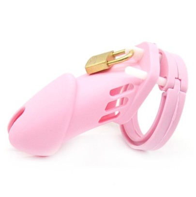 Cage de chasteté Silicone Bran 9  x 3cm Rose disponible sur Pop and Fun