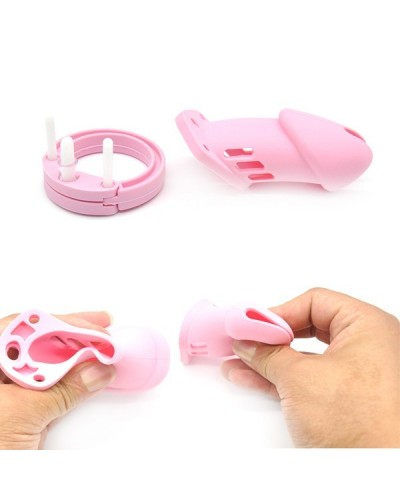 Cage de chasteté Silicone Bran 9  x 3cm Rose disponible sur Pop and Fun